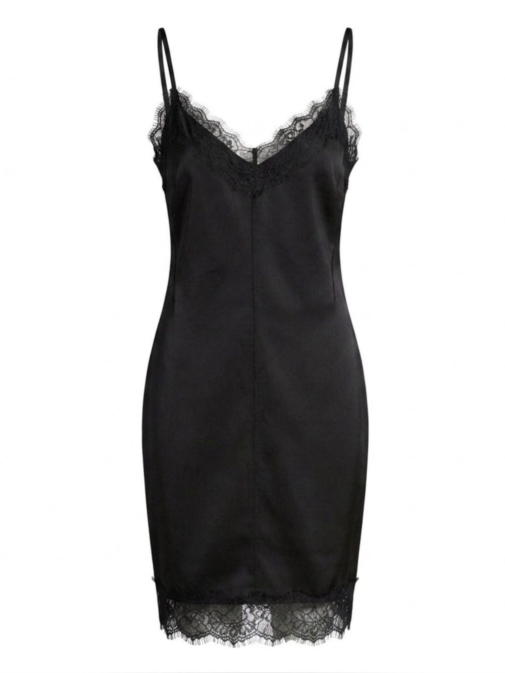 Spense Black Lace Trim Bodycon Midi Dress Minimalist Chic Y2K Size 10
